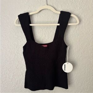 NWT: STAUD Elegant Black Knit Top, size M